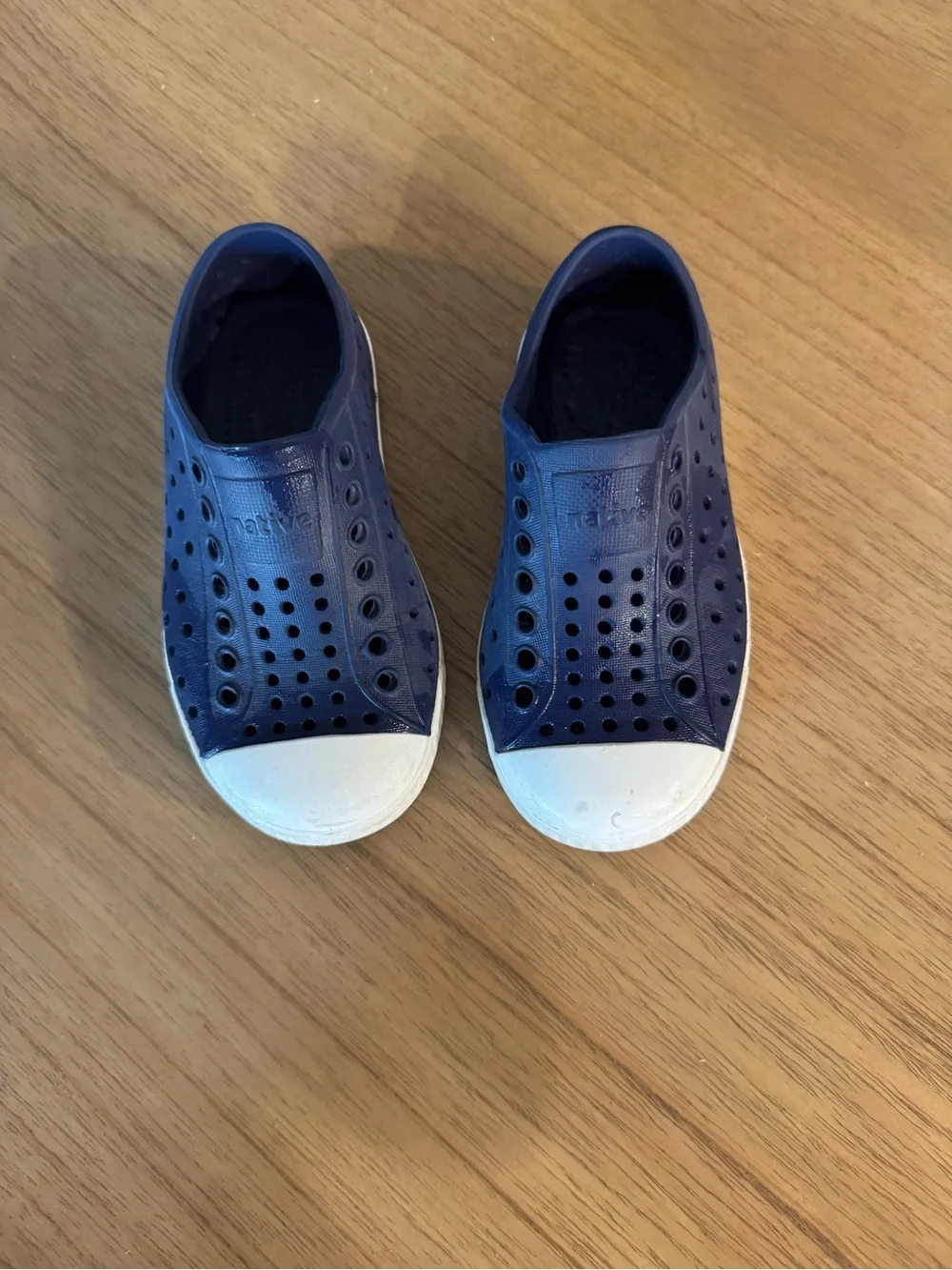 Native Kids Water Shoe Slip-On in Navy and White